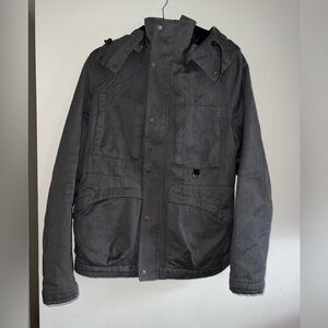 Armani exchange grey zip up lined hoodie bomber jacket  medium